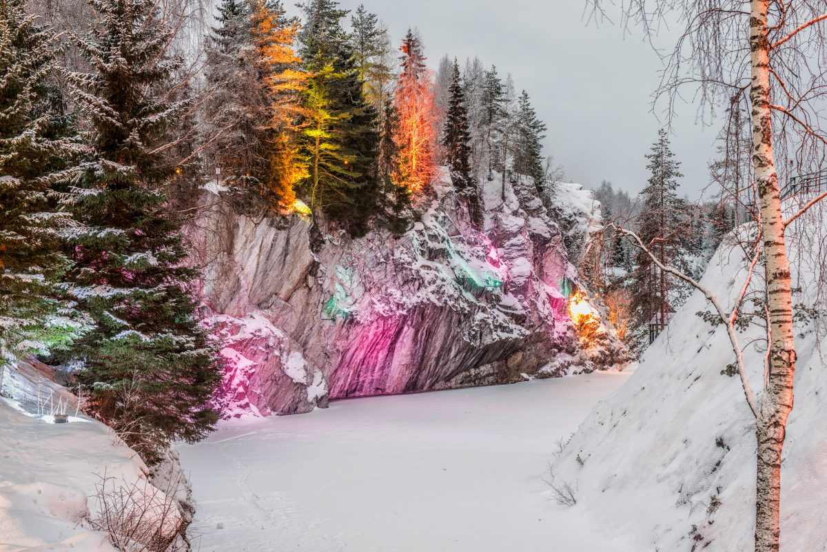 карелия парк рускеала зимой